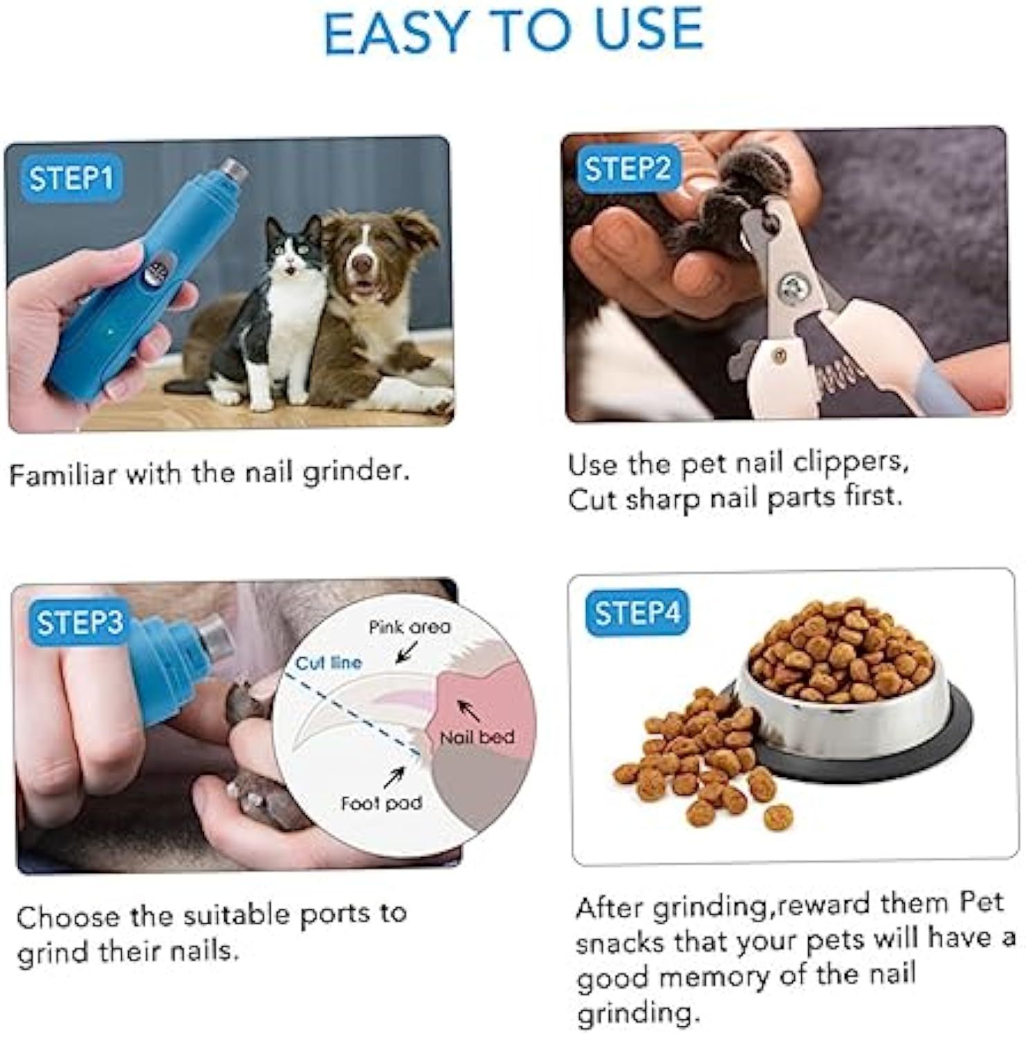 Electric Pet Nail Grinder and Claw Trimmer