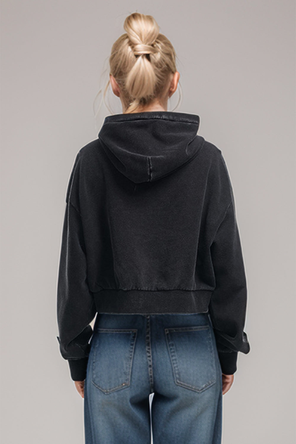 Basic Bae Kangaroo Pocket Long Sleeve Cropped Hoodie