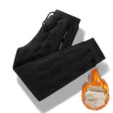 Men's Winter Velvet Fleece Jogging Pants with Zip Pocket