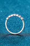 Moissanite Rhodium-Plated Half-Eternity Ring