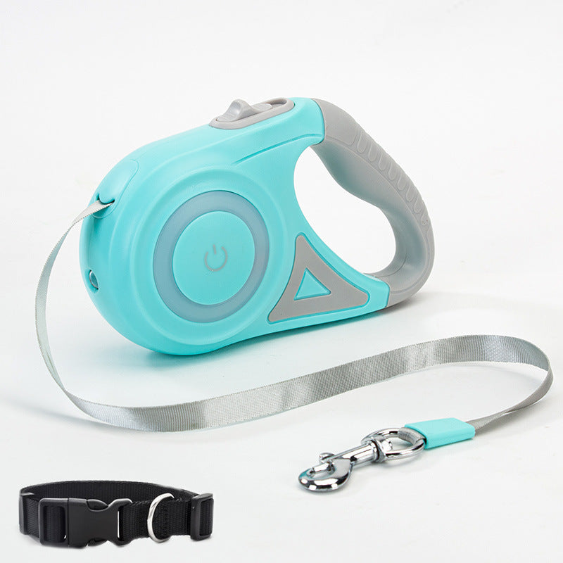 Retractable Dog Leash with Collar for Small to Medium Dogs