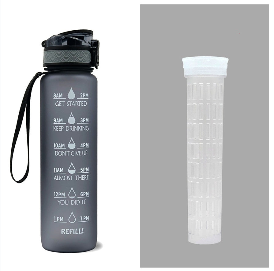 1L Tritan Motivational Water Bottle with Time Marker