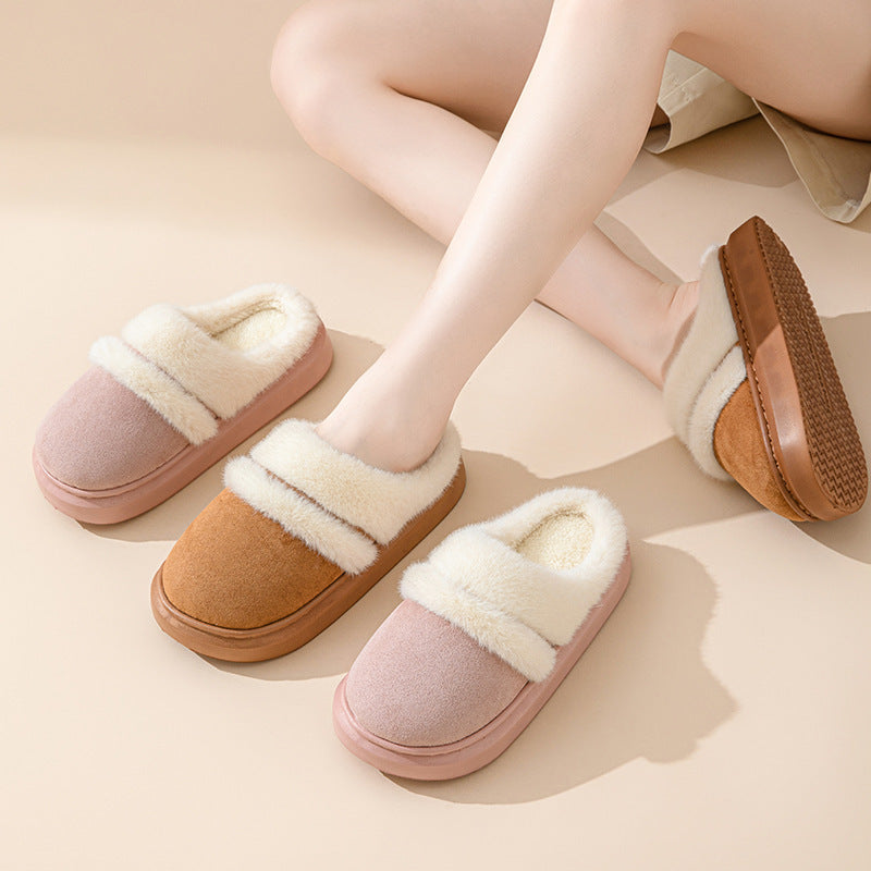 Women's Thick Bottom Non-Slip Cotton Slippers