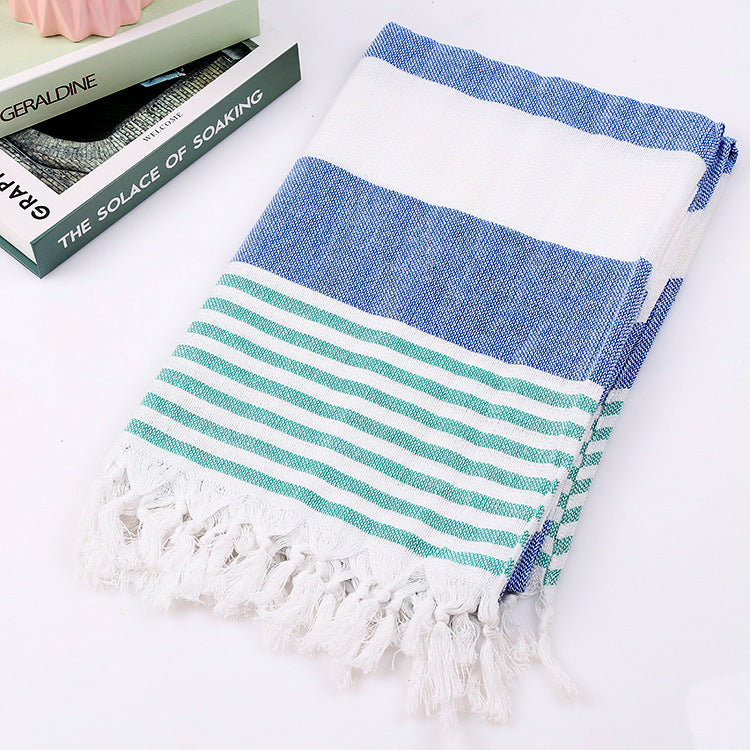 Cotton striped beach towel 100x180cm