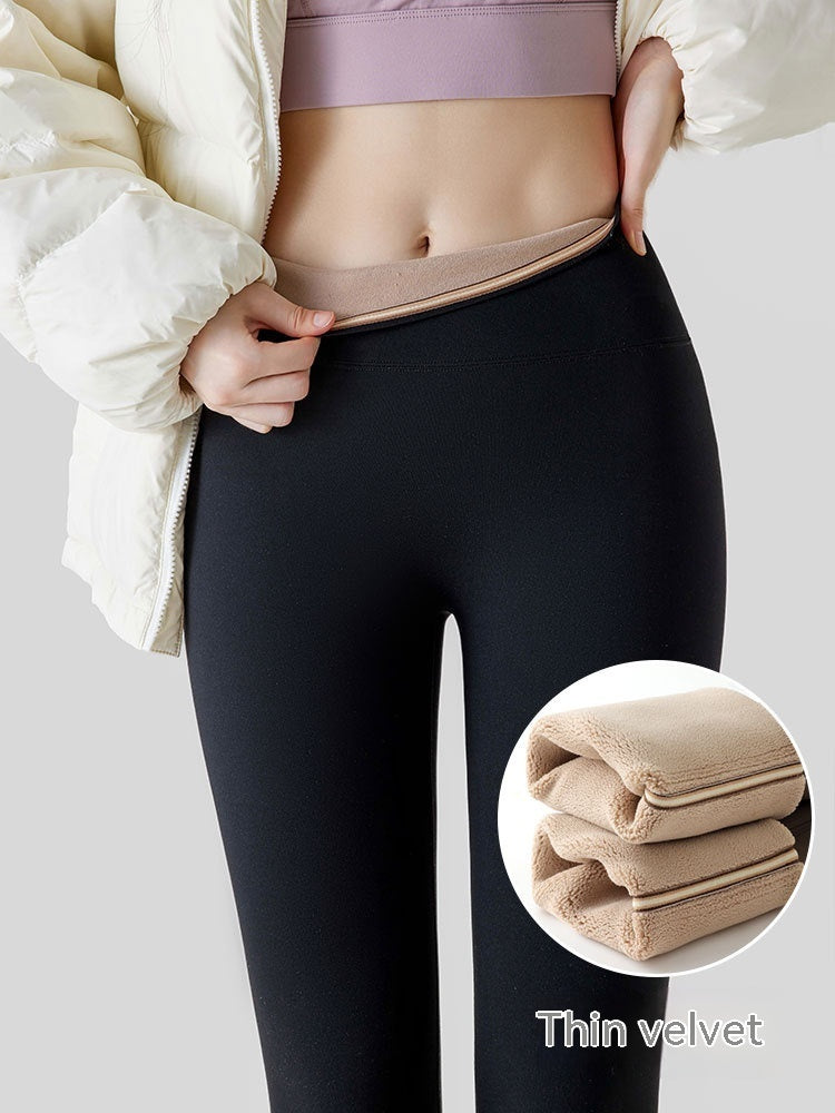 Fleece-Lined High Waist Hip Lift Leggings for Women