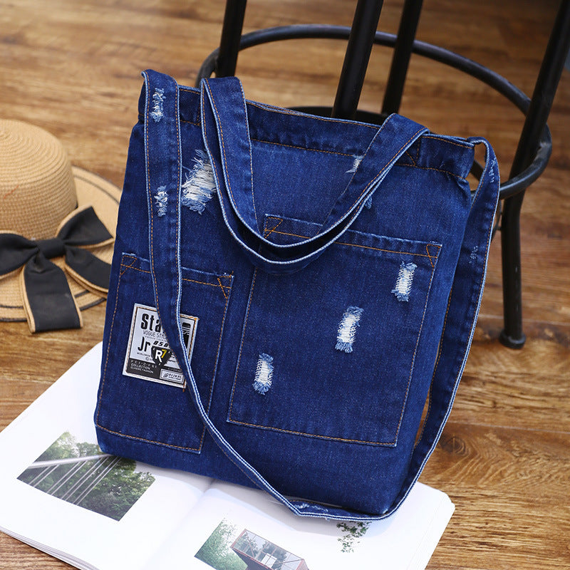 Dual-Purpose Denim Shoulder Bag