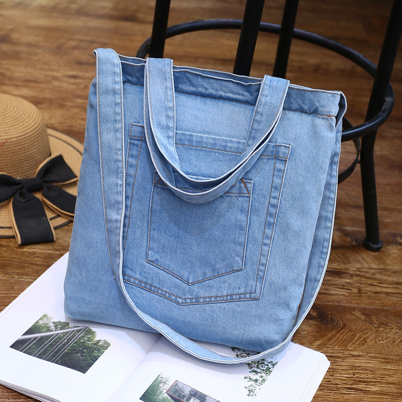 Dual-Purpose Denim Shoulder Bag