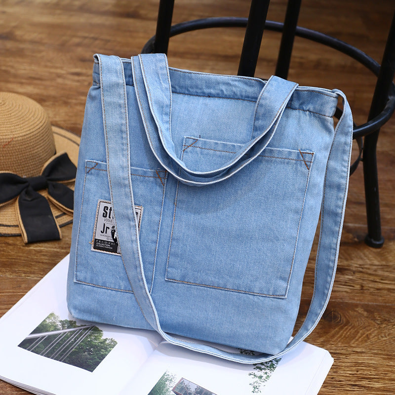 Dual-Purpose Denim Shoulder Bag