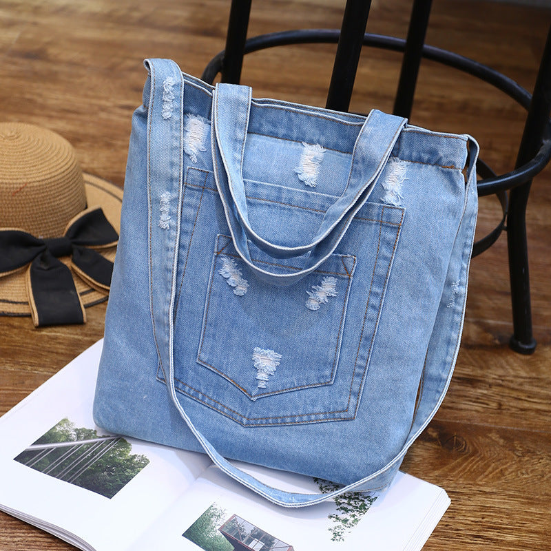 Dual-Purpose Denim Shoulder Bag