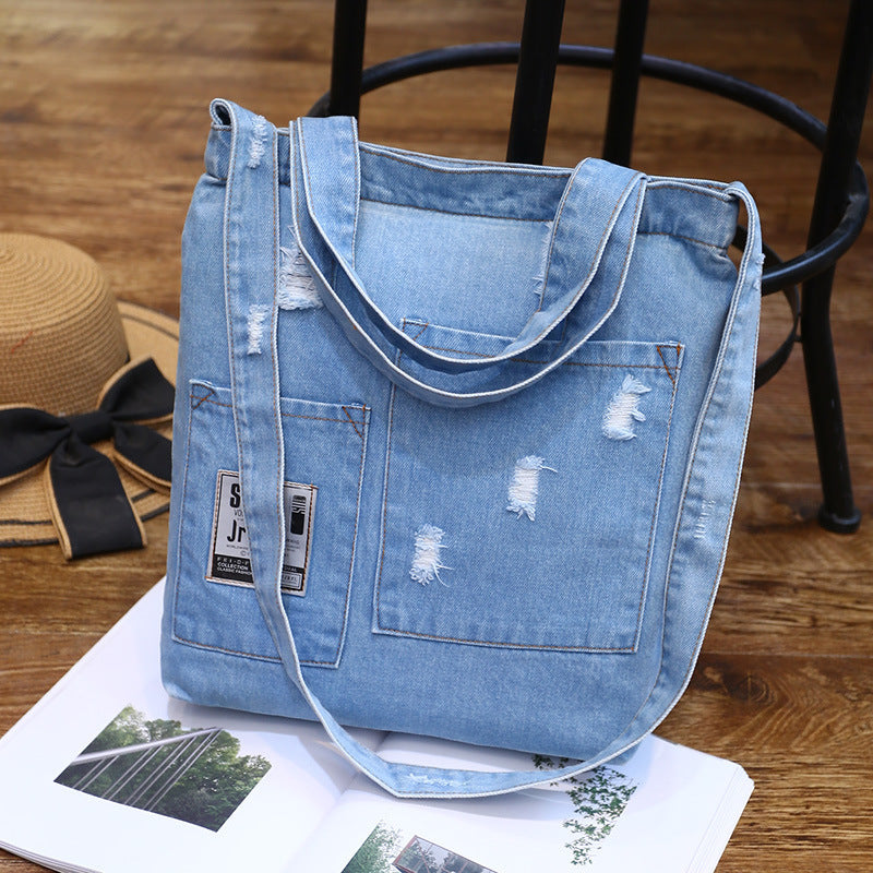 Dual-Purpose Denim Shoulder Bag