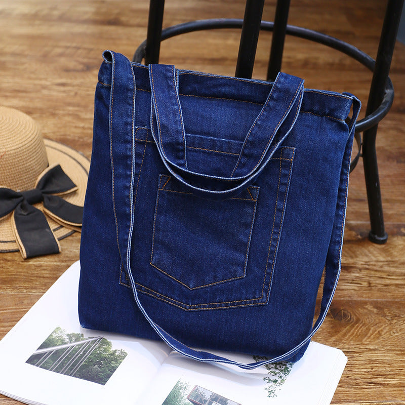 Dual-Purpose Denim Shoulder Bag