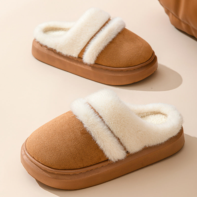 Women's Thick Bottom Non-Slip Cotton Slippers