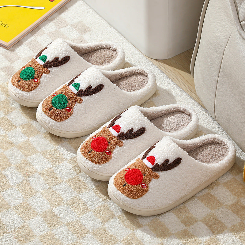 Cozy Elk Christmas Slippers