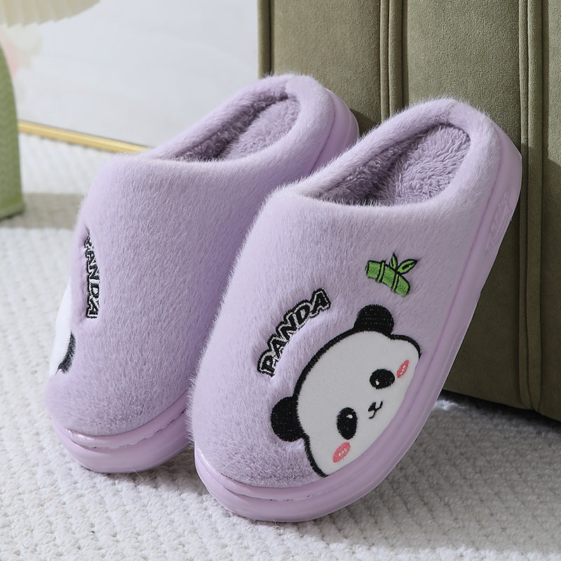 Cute Cartoon Panda Thick-Sole Slippers for Couples