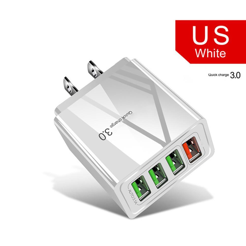 Illuminated 4-USB Mobile Charger, 3A