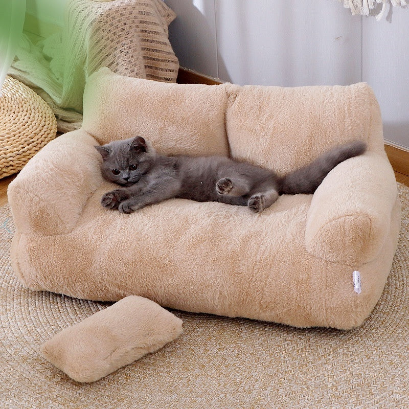 Luxury Plush Cat & Dog Bed – Winter Warm Sofa