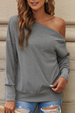 Single Shoulder Long Sleeve Sweatshirt with Zip