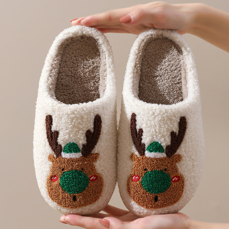 Cozy Elk Christmas Slippers