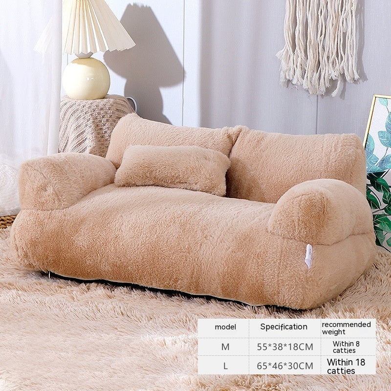 Luxury Plush Cat & Dog Bed – Winter Warm Sofa