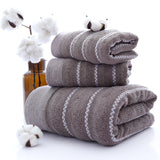 Thickened Cotton 3-Piece Embroidered Hotel Towel Set