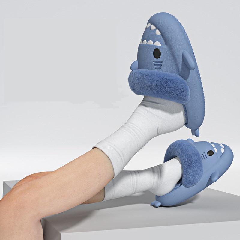 Holidays Shark Slippers for Men & Women - Warm, Fuzzy, Non-Slip Cozy Slippers for Christmas & Winter