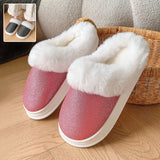 Frosted Sequined Plush Slippers for Couples