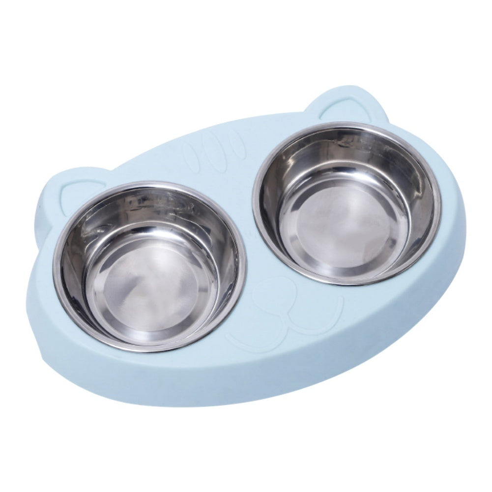 Double Dog Bowls with Non-Slip Base for Food & Water