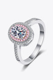 1 Carat Moissanite 925 Sterling Silver Halo Ring