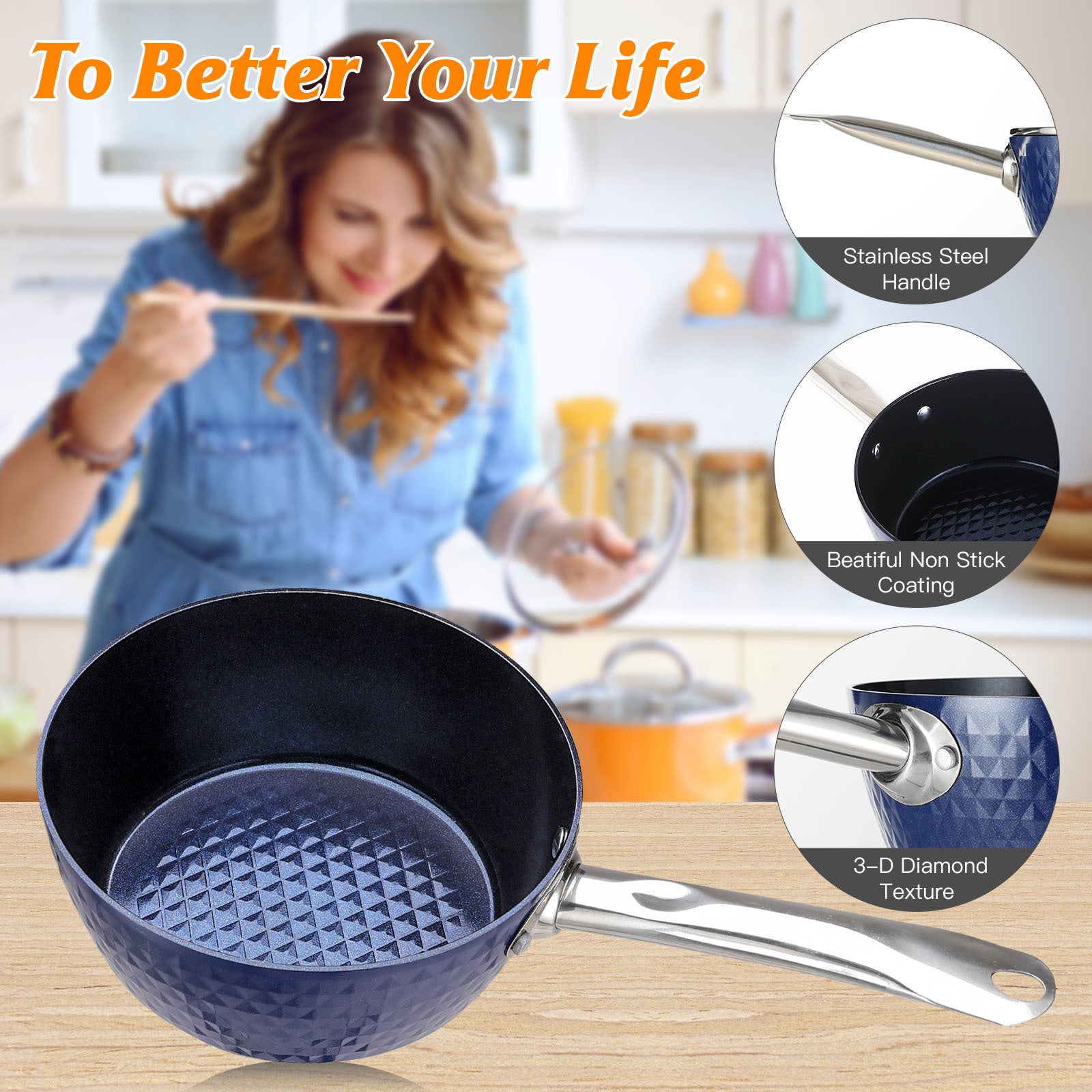 20cm Induction Non-Stick Saucepan with Lid