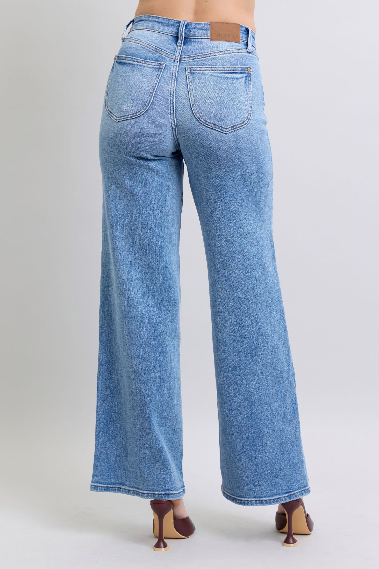 Judy Blue Full Size Wide Leg Jeans with Pockets