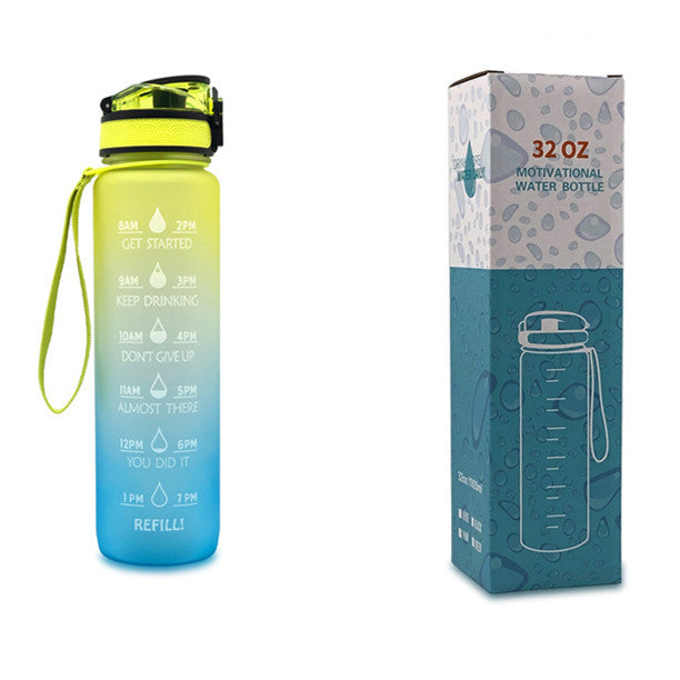 1L Tritan Motivational Water Bottle with Time Marker