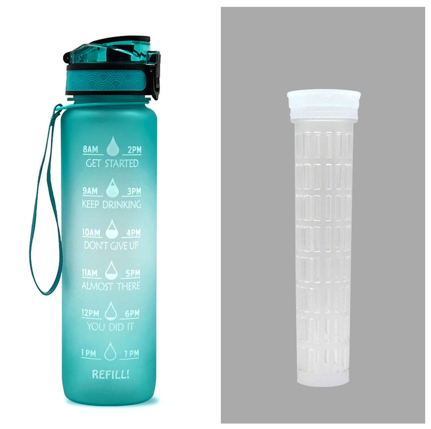 1L Tritan Motivational Water Bottle with Time Marker