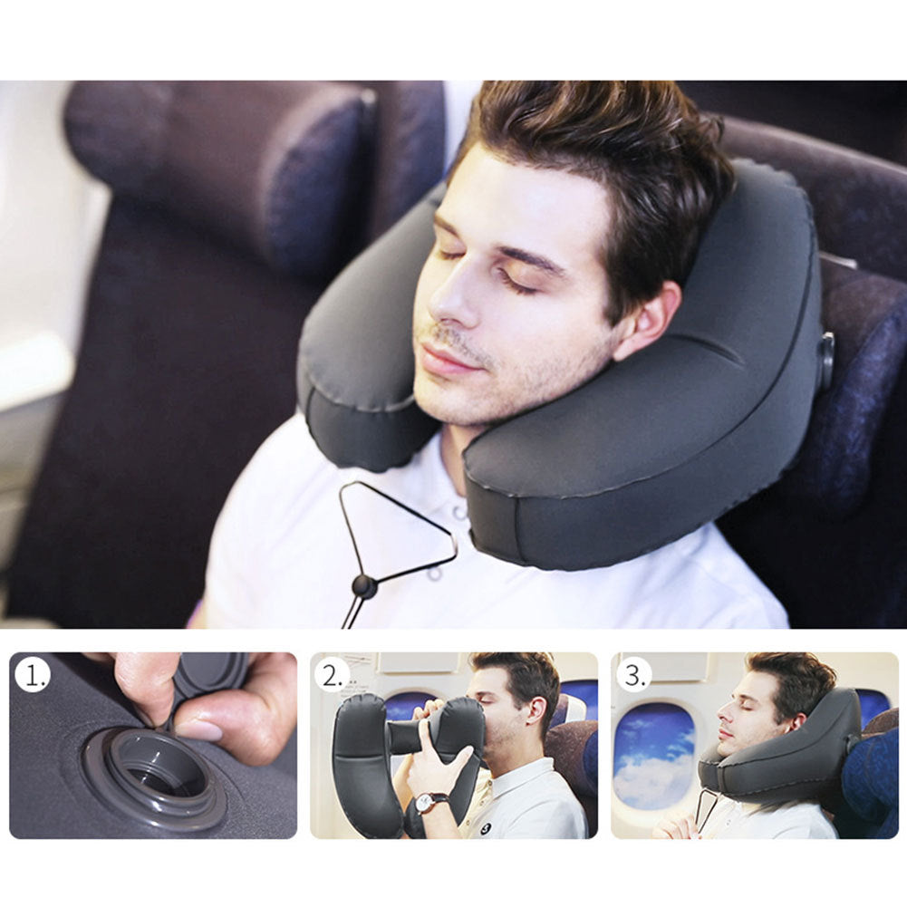 Hooded Inflatable Travel Pillow