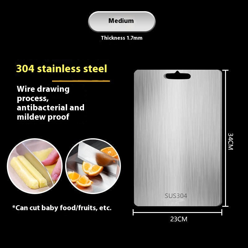 Thick Double-sided 304 Stainless Steel Cutting Board