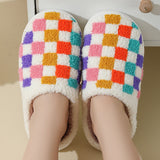 Colorful Checkerboard Slippers for Couples