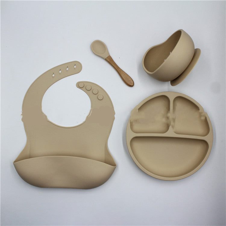 4-Piece Silicone Baby Bowl & Bib Set