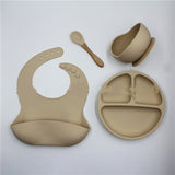 4-Piece Silicone Baby Bowl & Bib Set