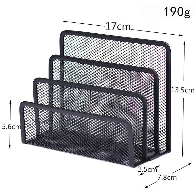 1pc Metal Mesh Book Shelf Desk Organizer