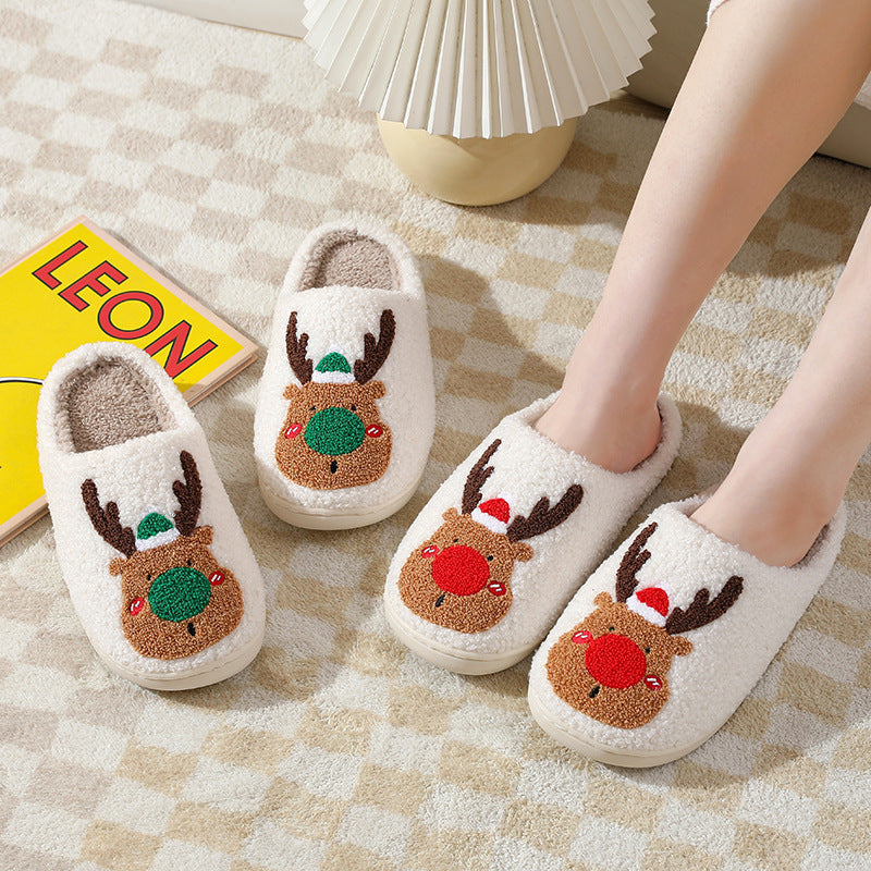 Cozy Elk Christmas Slippers