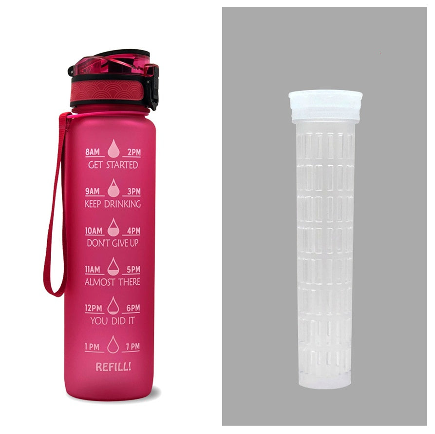 1L Tritan Motivational Water Bottle with Time Marker