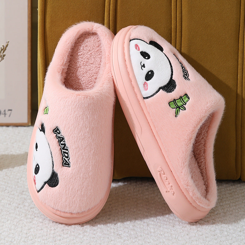 Cute Cartoon Panda Thick-Sole Slippers for Couples