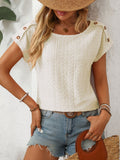 Mandy Eyelet Round Neck Short Sleeve Top