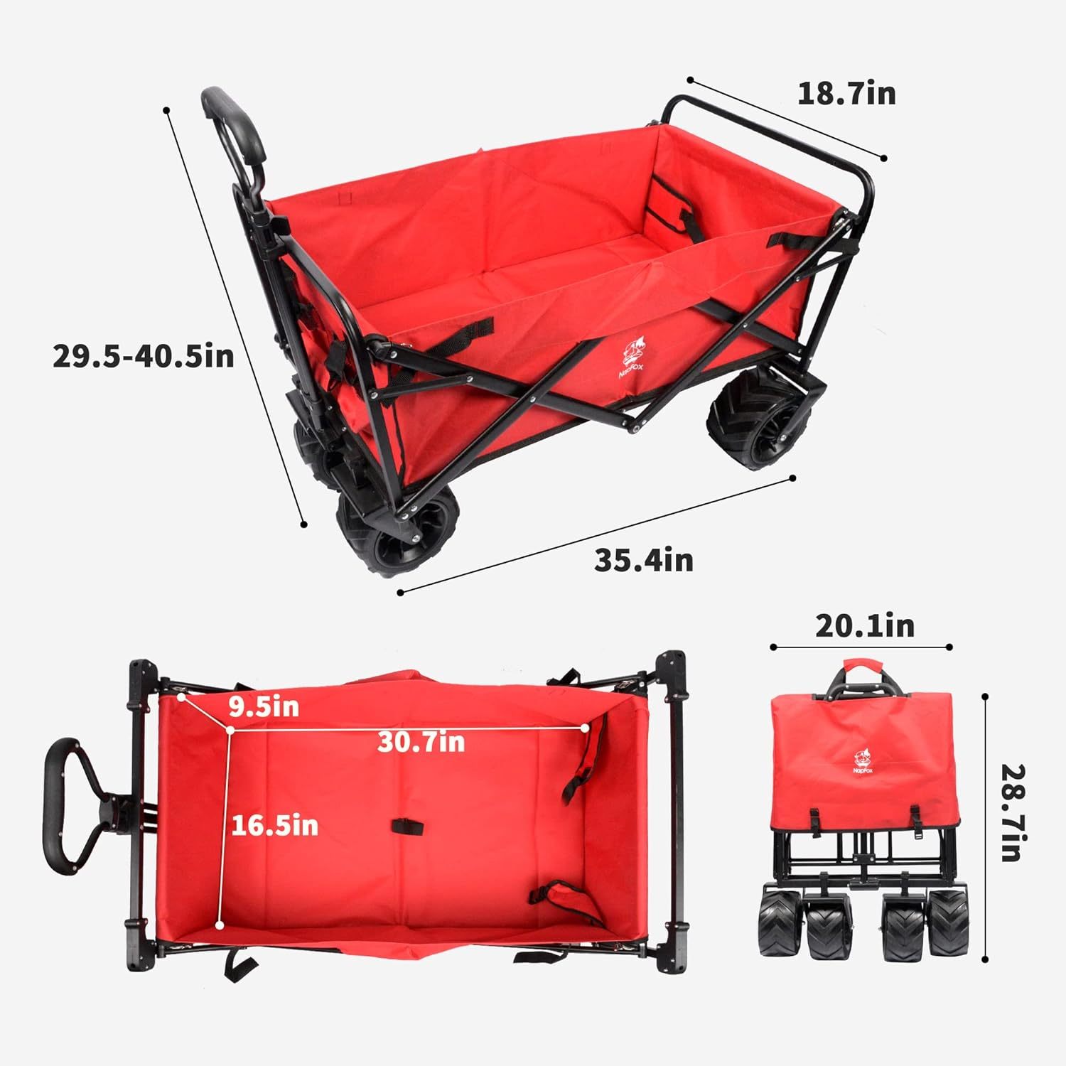 Collapsible Heavy-Duty Beach Wagon Cart