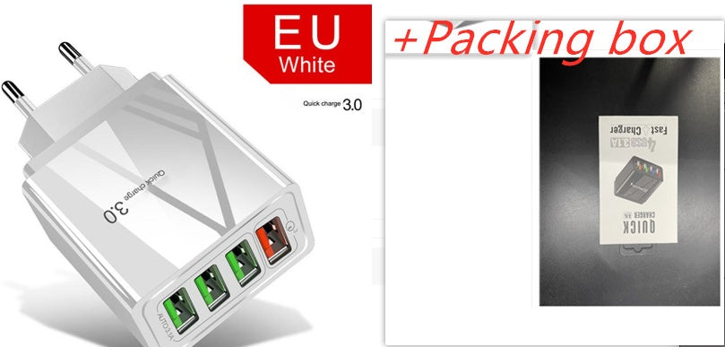 Illuminated 4-USB Mobile Charger, 3A