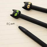 4 Piece Black Cat Head Gel Ink Pen