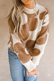 Contrast Flower Mock Neck Long Sleeve Sweater