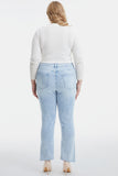 BAYEAS Full Size High Waist Raw Hem Washed Straight Jeans