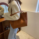 Casual Large Tote Bag with Wallet for Women