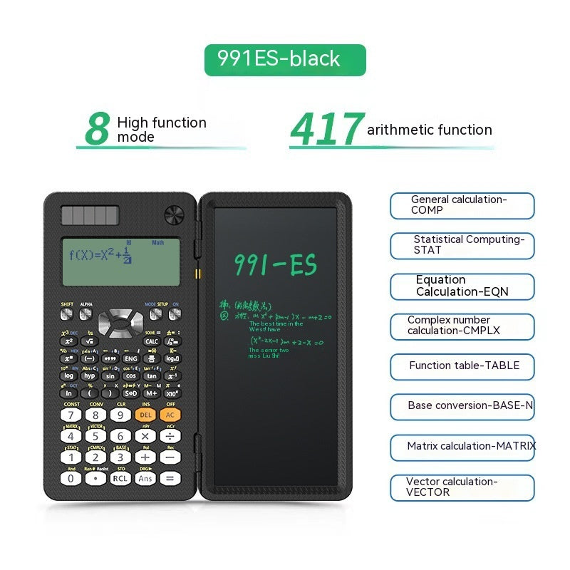 2-in-1 Foldable Scientific Calculator & Writing Tablet