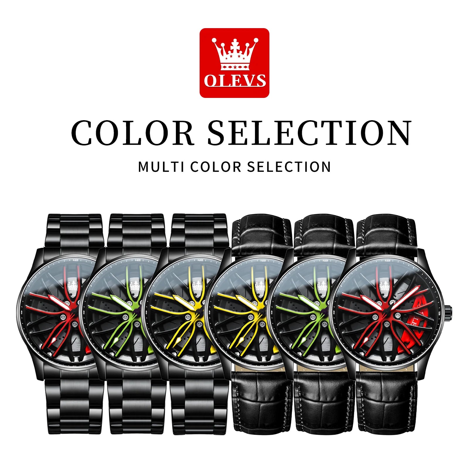 OLEVS Men's Luxury Car Rim Watch – Waterproof & Stylish